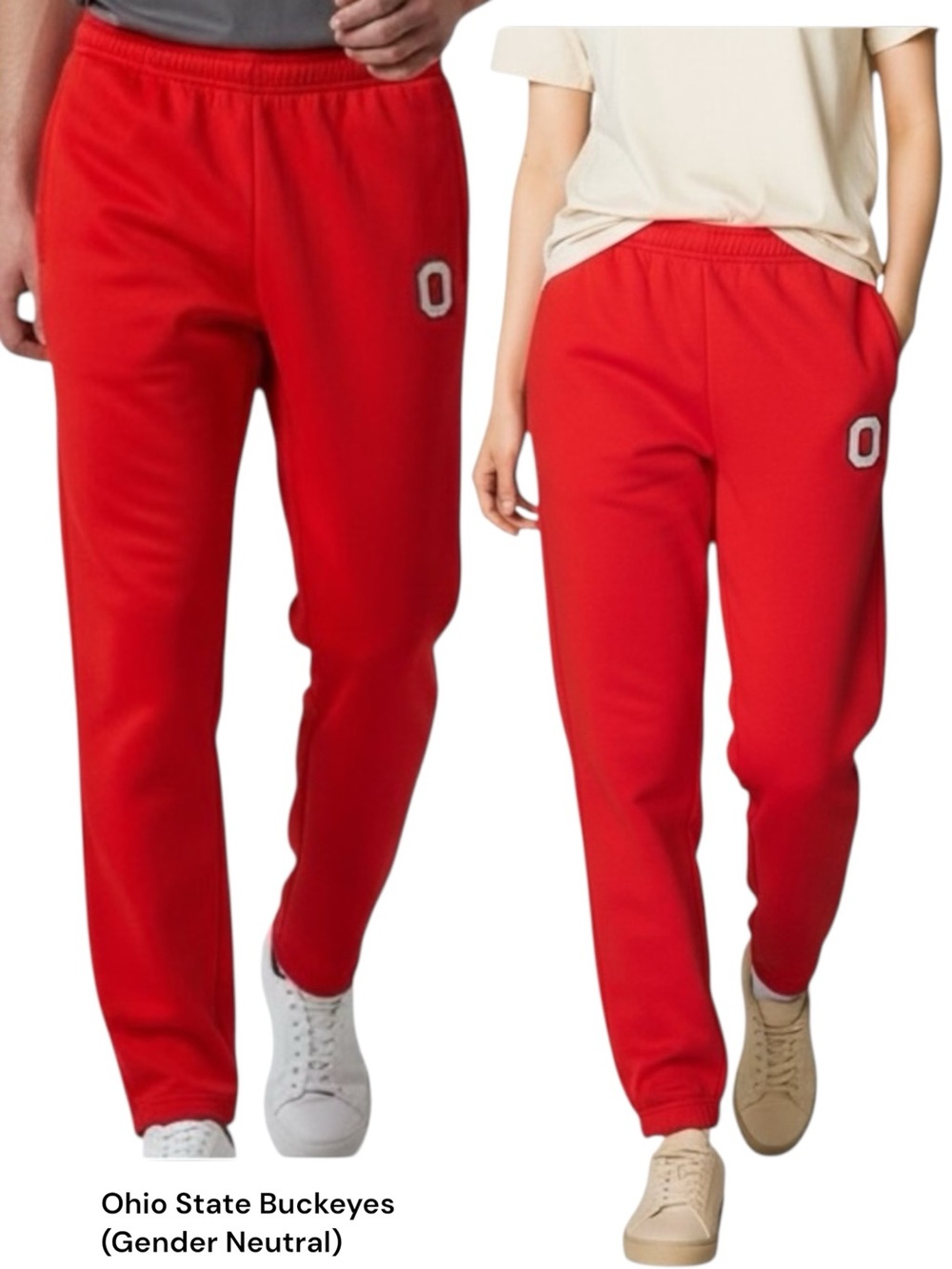 OHIO STATE FOOTBALL NCAA Fleece Track Pants Scarlet Red Unisex Men’s Large 34/31